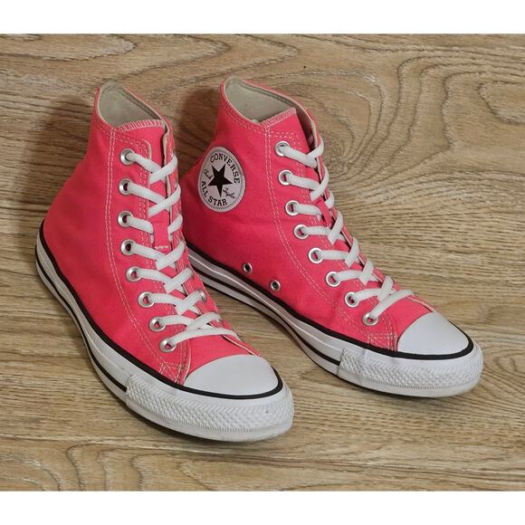 Converse All-Star Chuck Taylor Hot Pink Hi-Top Sneakers Size Womens 8.5 Mens 6.5 - Picture 3 of 8